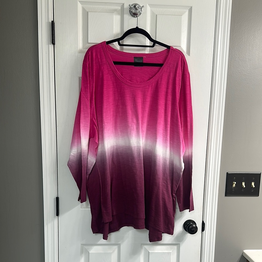 89th & Madison Pink Oversized Long Sleeve Tunic